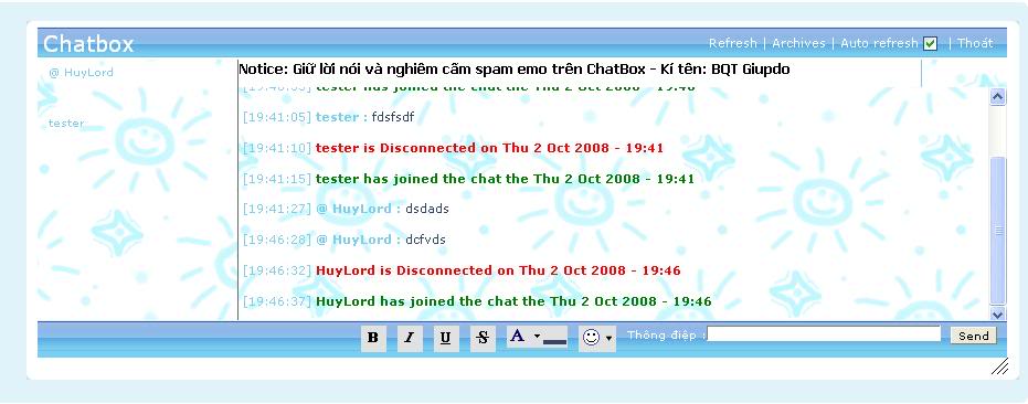 [Code] Tạo NOtice cho chatbox Phpbb2 + 3 Phpbb3