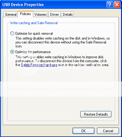 Optimalkan USB drive dengan NTFS Devprop