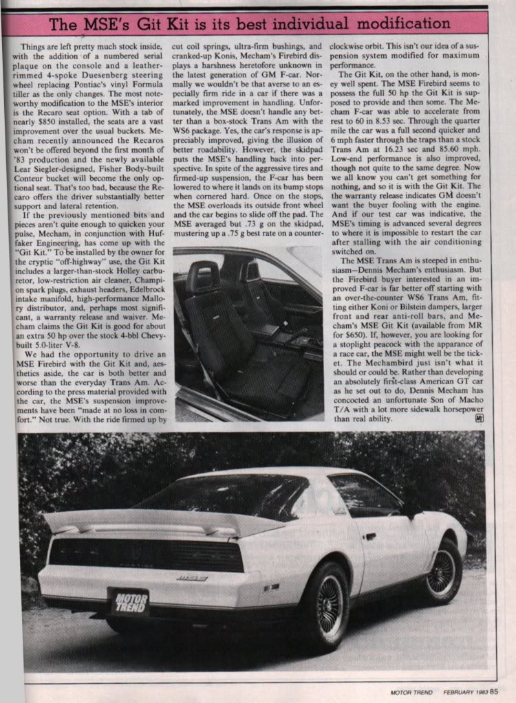 DKM, Mecham Racing, MSE, and Dennis Mecham 1983_MSE_Trans_Am_MotorTrend19832