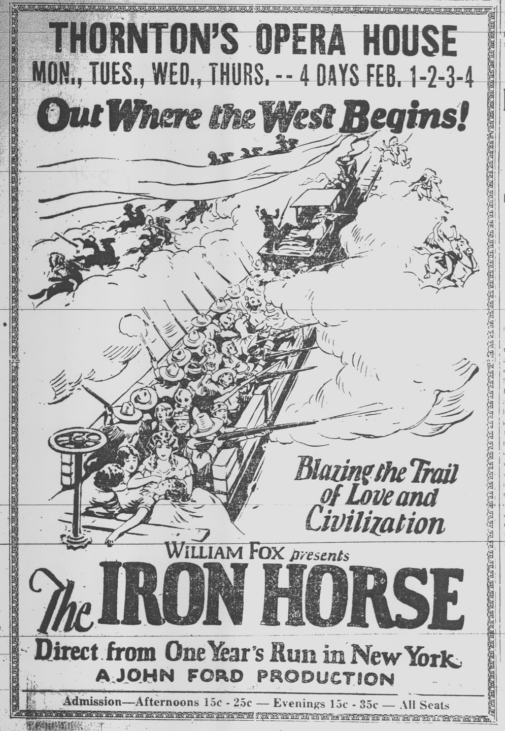 The Iron Horse - Le Cheval de Fer - 1924 - John Ford ThorntonsWestWarwickRI-1926Ad