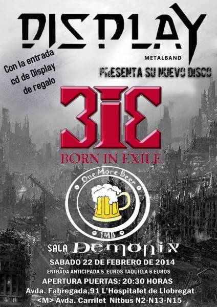 22/02 Display + Born In Exile + One More Beer + Discoteca metal all night!! Display424x600_zpsc44ef789