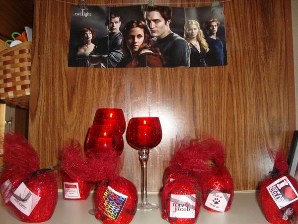 11.  The party favors- Hollow chocolate apple, chapstick label, and cullen hair clips or a glass apple bead necklace Pictures, Images and Photos