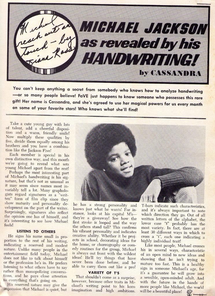 Jackson - Michael Jackson As Revealed By His Handwriting 1973 01-193