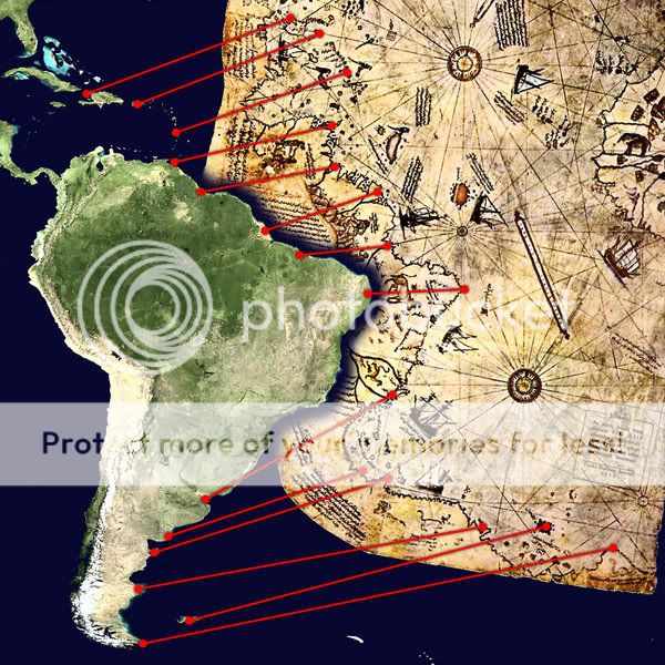      (1513) : Piri Reis map 600px-Piri_Reis_map_interpretation