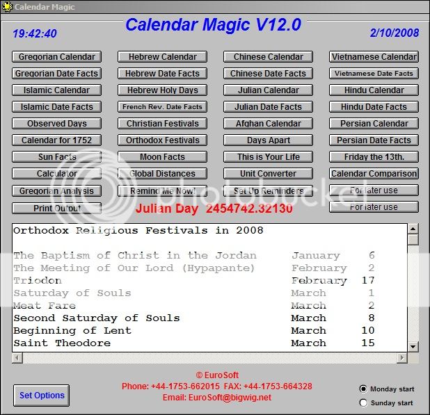   : Calendar Magic v12.0 (software) CALENDAR1