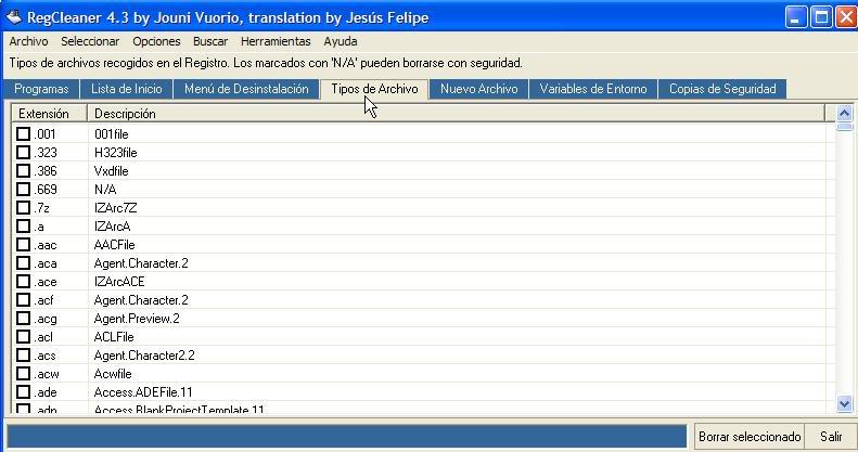 Manual del programa de limpieza de registro REGCLEANER Segunda