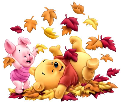   ... ...  Pooh-Piglet-babies-leaves-autumn