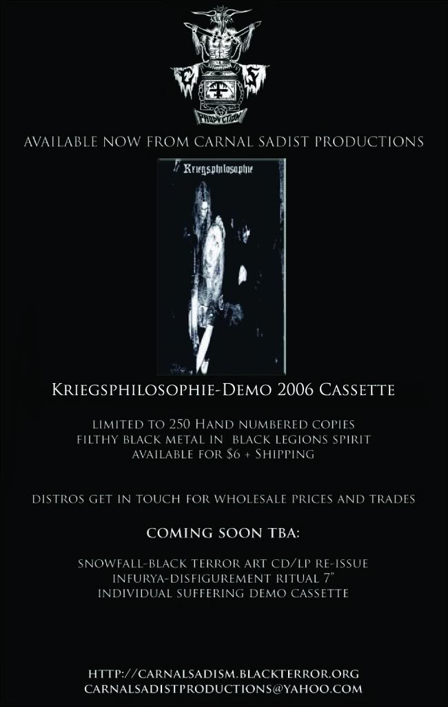 Kriegsphilosophie Demo Tape Out Now.. Kriegpromoflyercopy