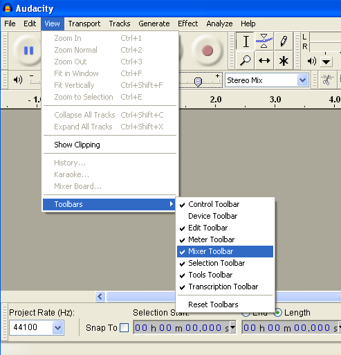 "Recording a voicebank with Audacity" For Dummies Audacity_step1a