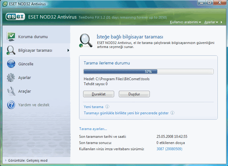 Nod32 Antvrus V.3.0.659 Trke +lsasli +2050Yilina Kadar FULL SRM %100 FULL Nod32arama-1