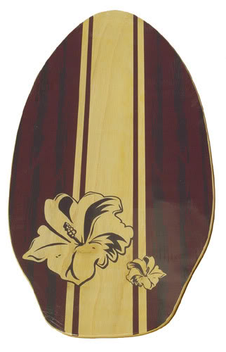 How to Identify Skimboard Types Wood-skimboard-35-hibiscus