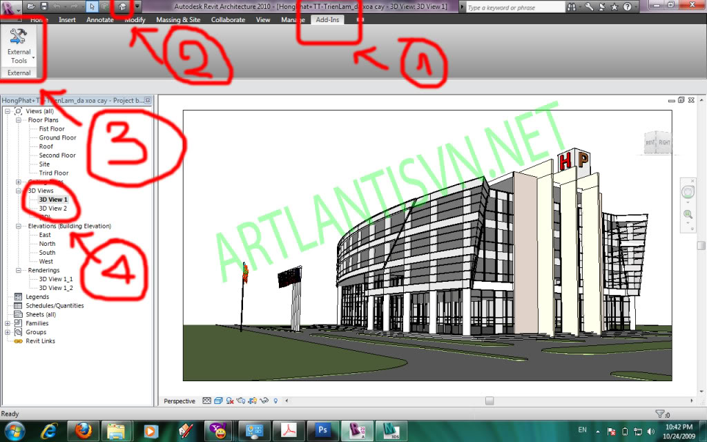 Vài lưu ý khi xuất từ Revit sang Artlantis 1