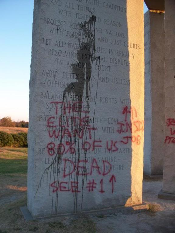 Georgia Guidestones have been vandalized G2