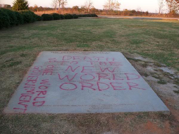 Georgia Guidestones have been vandalized G4