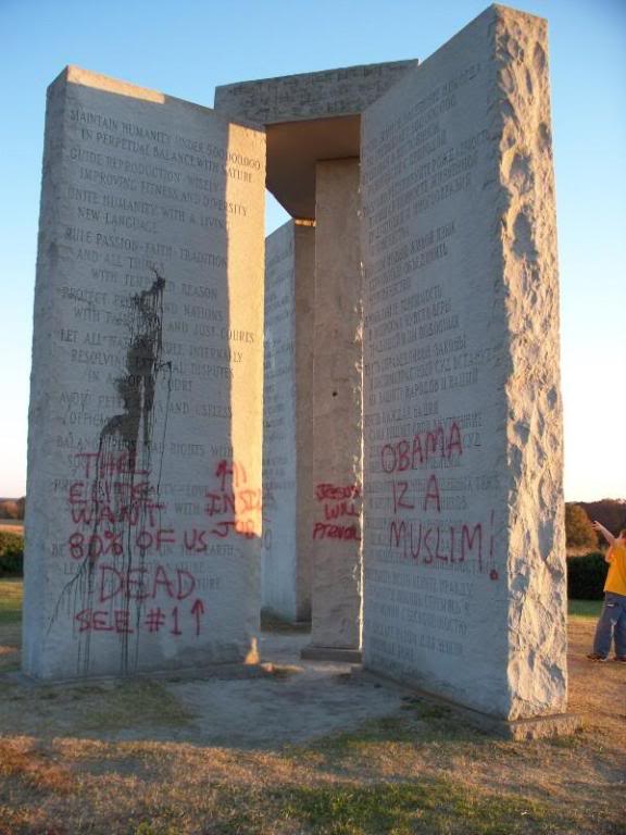 Georgia Guidestones have been vandalized G5