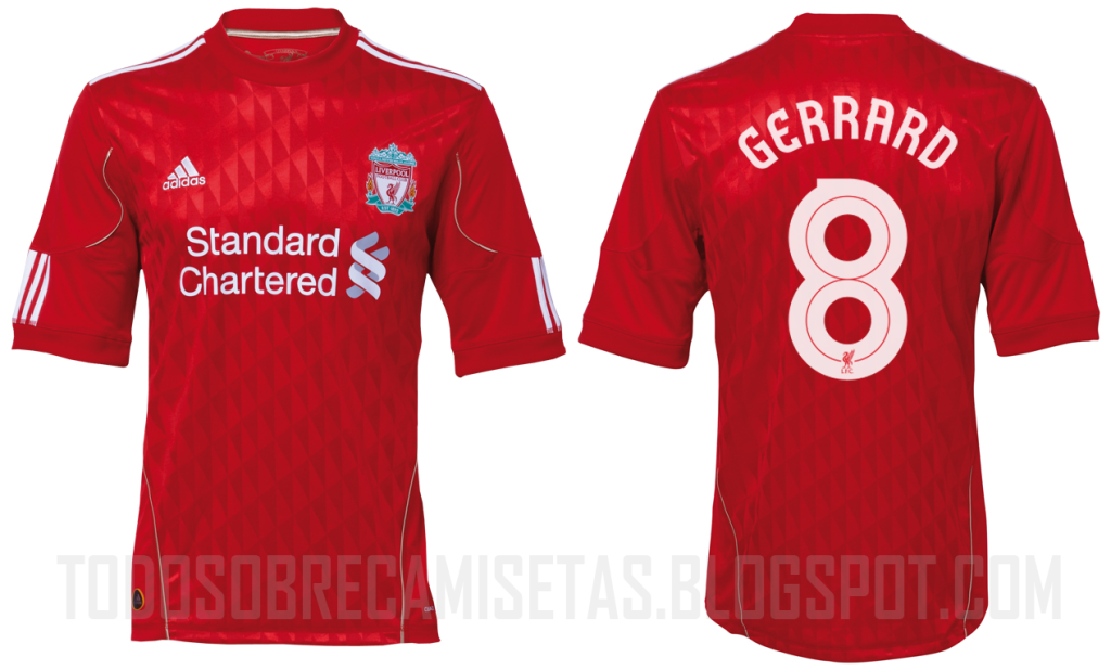 Nueva camiseta titular del Liverpool 10/12 Liverpoolfrontandback