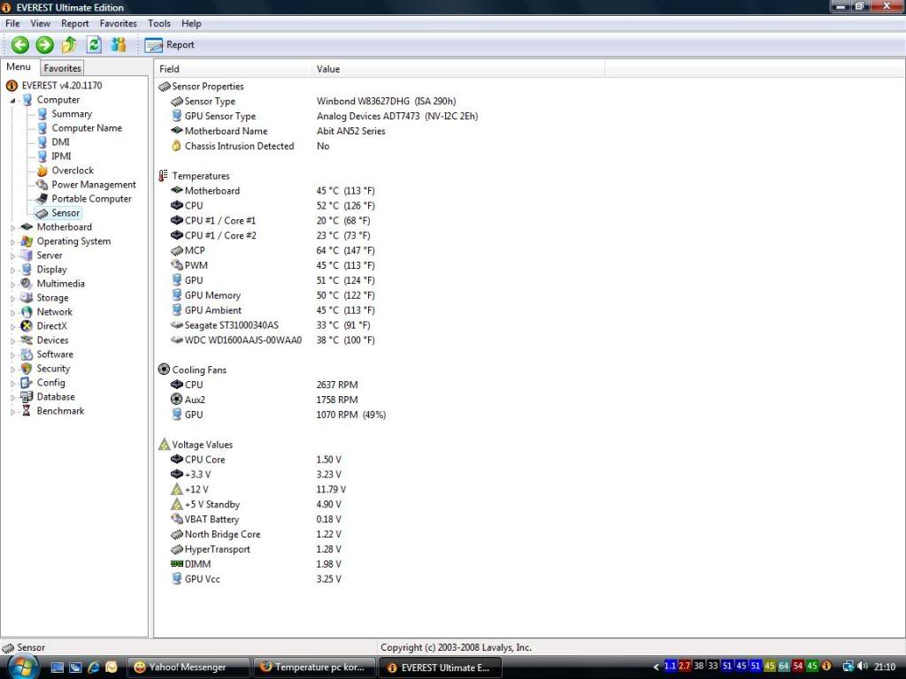 Temperature pc korang? Cputemp