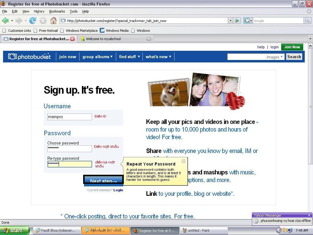 Cách up ảnh lên Forum bằng Photobucket 2