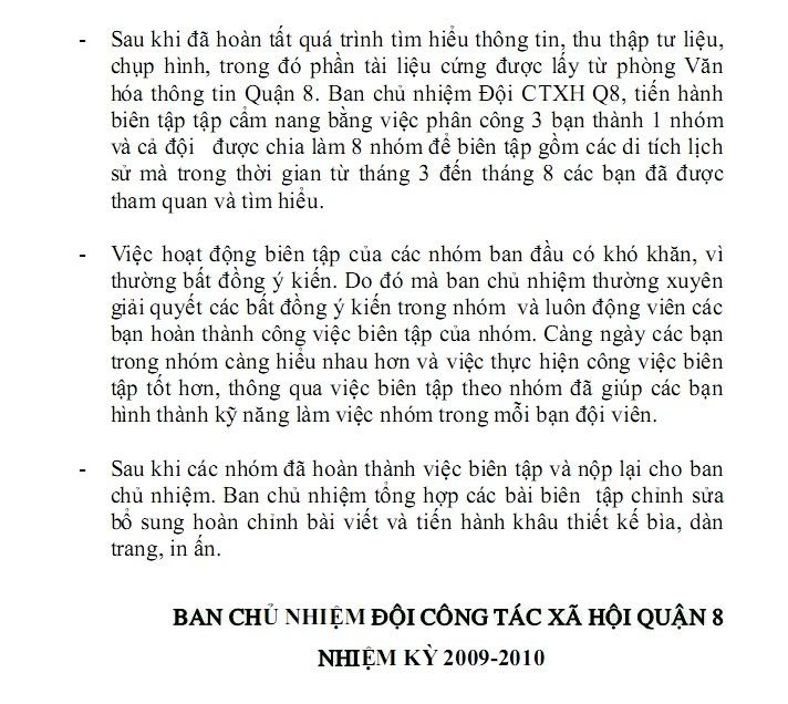 BÁO CÁO THỰC HIÊN CÔNG TRÌNH THANH NIÊN - CẨM NANG CÁC DI TÍCH LỊCH SỬ TRÊN ĐỊA BÀN QUẬN 8 Cttn3