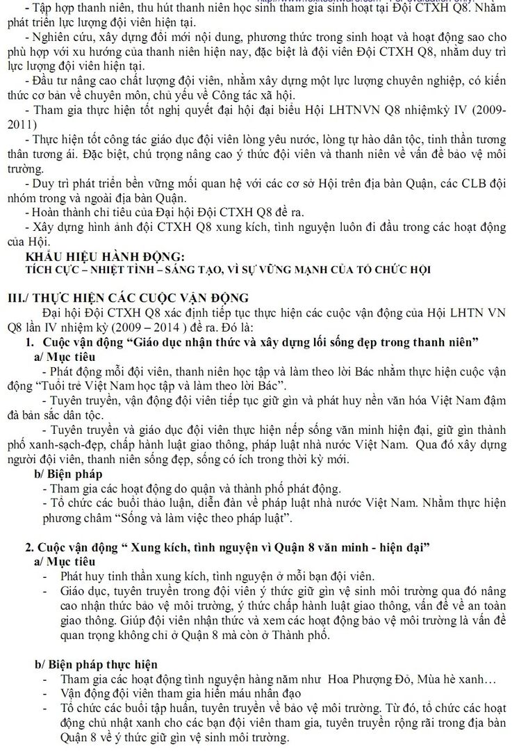 PHƯƠNG HƯỚNG HOẠT ĐỘNG CÔNG TÁC HỘI VÀ PHONG TRÀO THANH NIÊN  ĐỘI CÔNG TÁC XÃ HỘI QUẬN 8 NHIỆM KỲ 2010 – 2011 Phuonghuong2