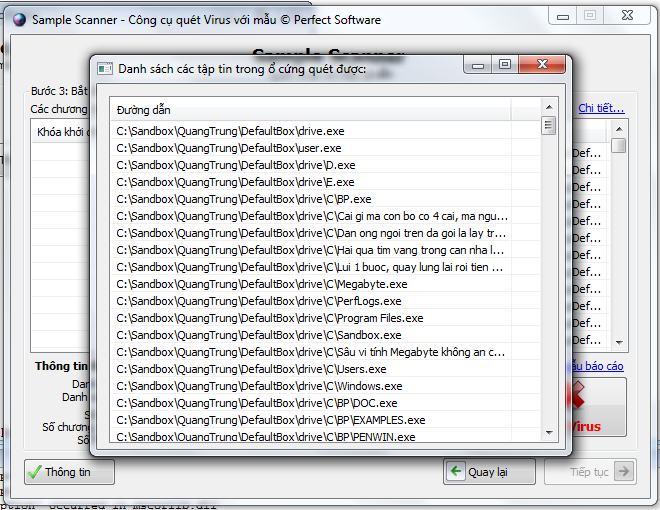 Sample Scanner - Quét và diệt Virus với mẫu có sẵn  Sc5