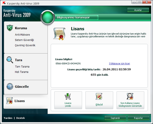 Kaspersky Internet Security 2009 & Kaspersky Antivirus 2009 - (KEY PAKETI 2011) KAV2009_LICEN_SGNLIVE_09072009