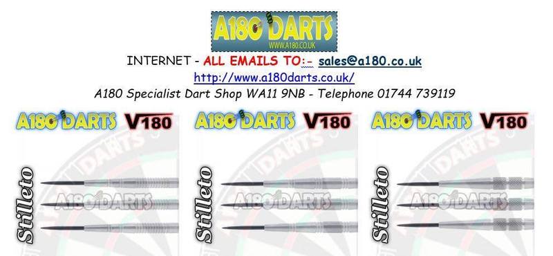 V180 Stiletto Nickle Tungsten Darts Range - Set of 3 Quality Tungsten BARRELS 18 – 20 – 23g 11894041_836774156438571_9030730858450763790_o_zpsmhrwje0n