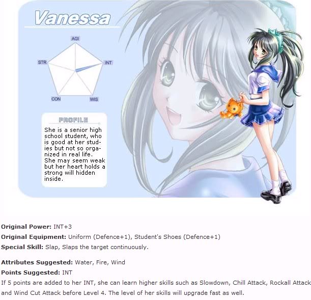 Tạo nhân vật Vanessa