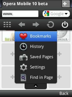 Trình duyệt Web Opera Mobile 10 Free SuperScreenshot0017