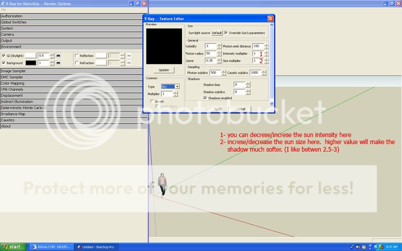 vray for sketchup Sun