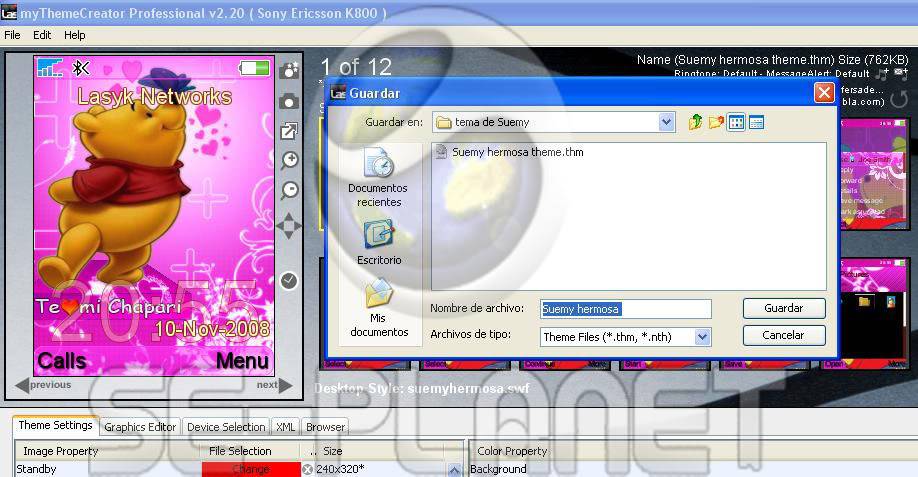 como activar un menu flash con un .thm 5