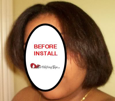 BEFORE & AFTER PHOTOS  OF  SEAMLESS/TAPED  HAIR WEFTS & ALREADY WEFTED HAIR EXTENSION  INSTALLS Beforem1