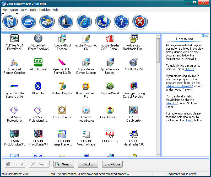 Your Uninstaller 2008 pro Full Screenshot1