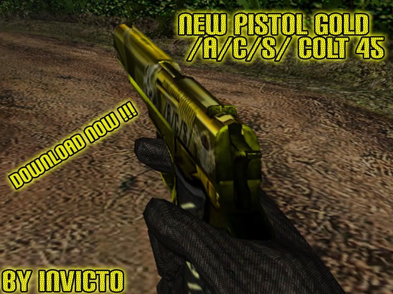 NEW Pistol GOLD /A/C/S/ Colt 45 with new SOUND !!! GOLDACSPISTOLCOLT45