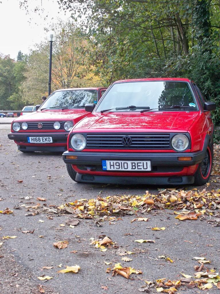 mk2 golf drivers, both tornado red, farther and son! 100_0335