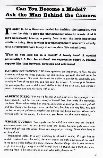 Seventeen Magazine "Models" Booklet 1967 ~ Photographers Blog_17_Model_1967_43_Photographers