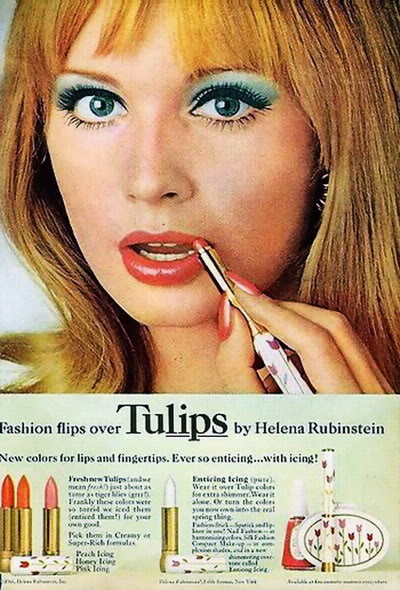 NEW Helena Rubinstein Ads ~ 1946-1973 Blog_HelenaR_1966_Jan_Mlle_Tulips