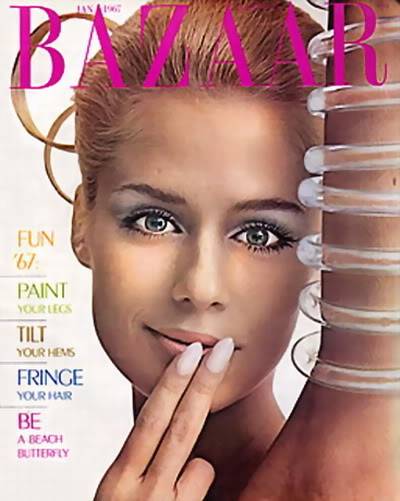 Lauren Hutton's Magazine Covers Blog_LaurenH_1967_Jan_Bazaar_Cover_