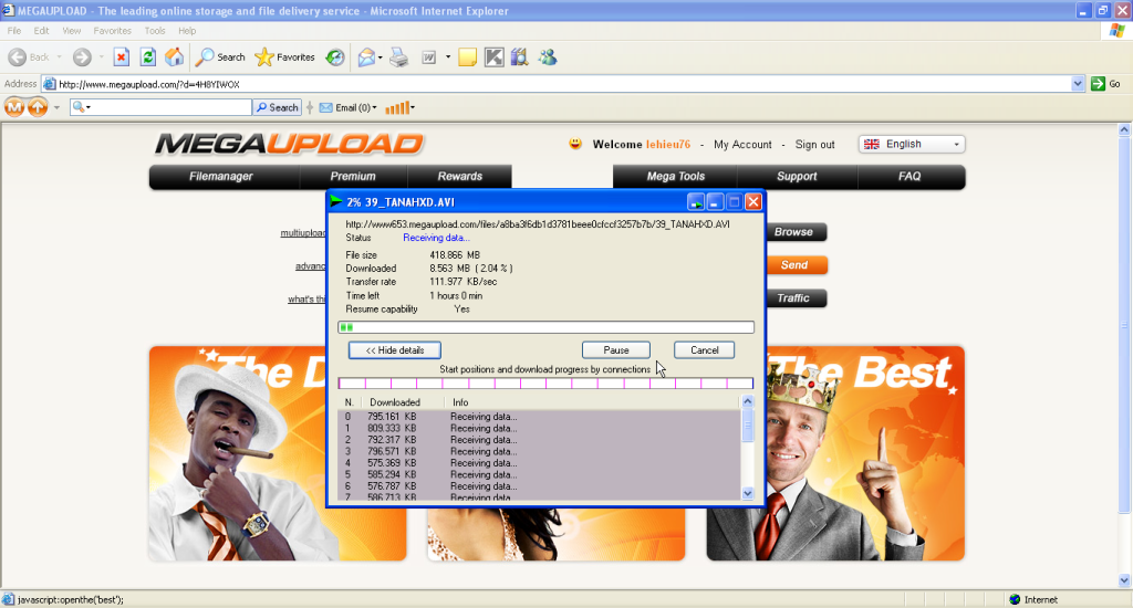 Hướng dẫn download từ Megaupload Happyhour3