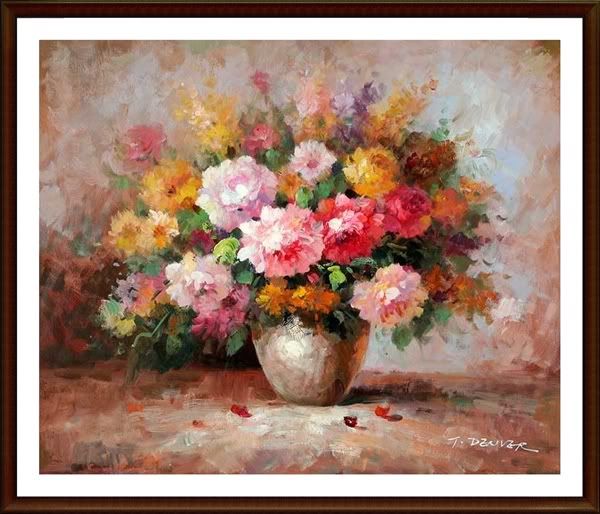 4 gorgeous flower oil paintings BeautifulBoquet