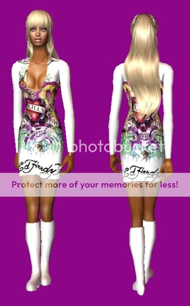 3 Ed Hardy Dresses Whiteedhardy