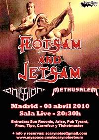 Flotsam & Jetsam + Omission + A.I. 8 Abril en la sala Live! Flotsam