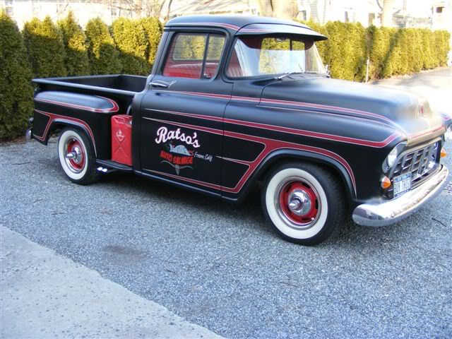 chevrolet - recherche pick up chevrolet 1955-1959 step side! - Page 3 Chevy55NoirRatso