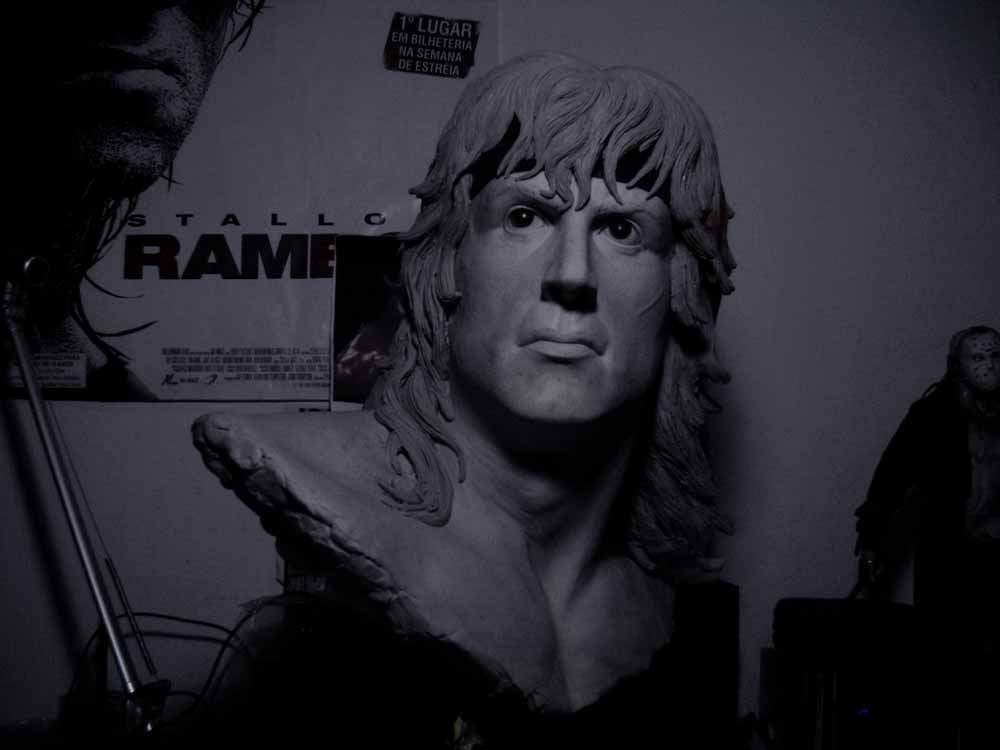 Rambo bust 1:1 scale in progress Rambo023