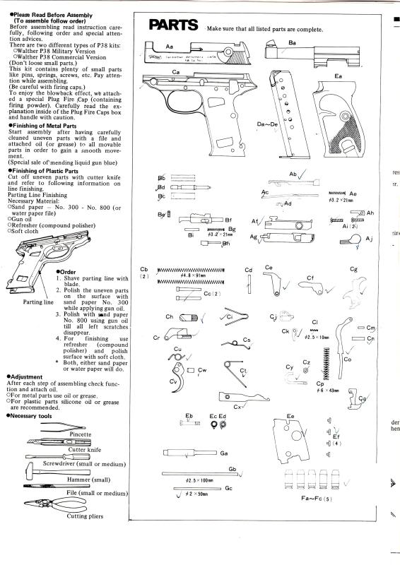 Marushin P38 Kit Instructions Page2