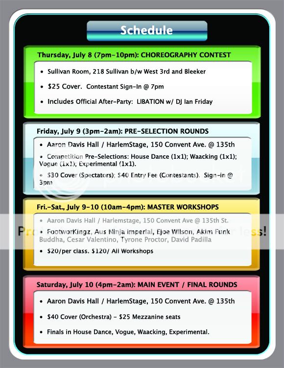 House Dance International, July 8-10-NYC-info, Judges, tickets, register now! HouseDanceNYC_2010Schedule_1