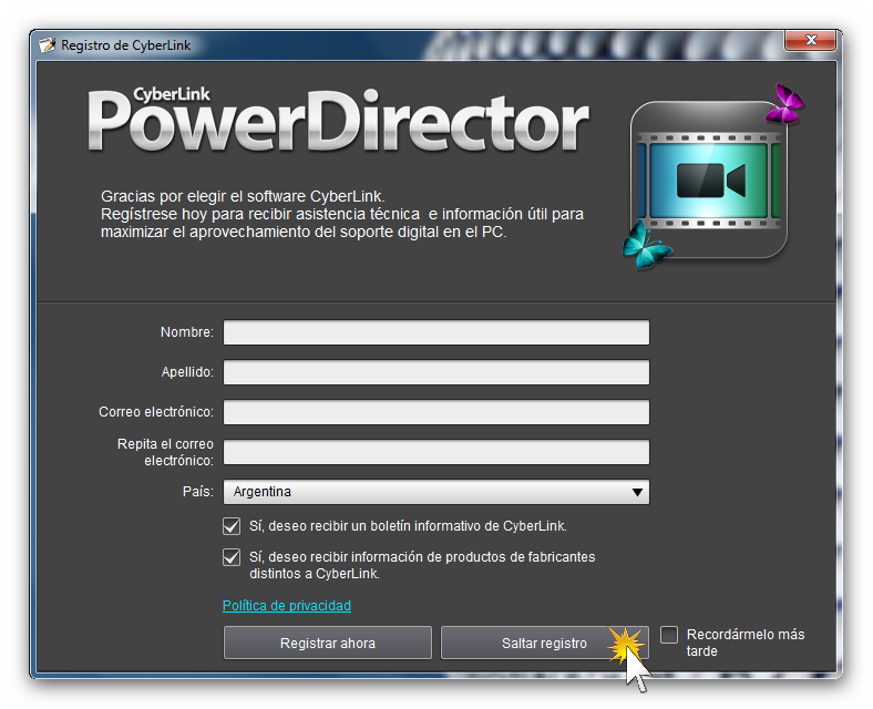 CyberLink PowerDirector Ultra v10.0 Español [FP-FS] Snap_20111217_13h55m52s_014_RegistrodeCyberLink