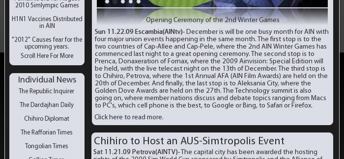 AINTv | Straight off the website! | Sunday, November 22, 2009 New2