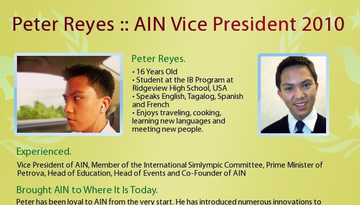 Peter Reyes for Vice President 2010 Candidacy3