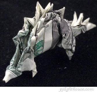 AMAZING ORIGAMI!! Money-origami-dinosaur